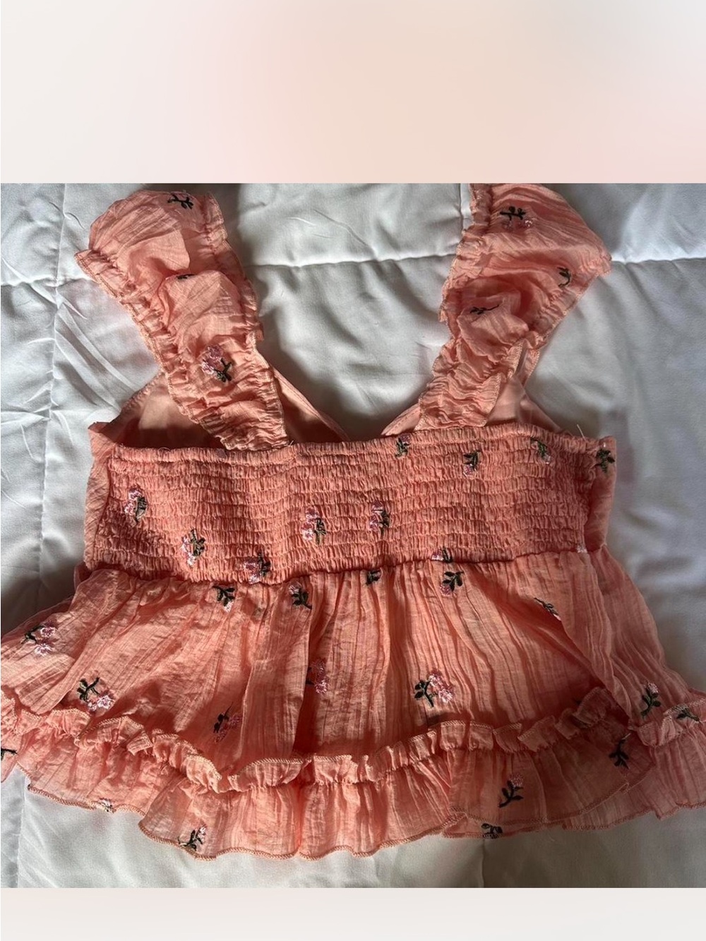 Romantic Pink Ruffle Button-Front Cami Top - Picture 6 of 7